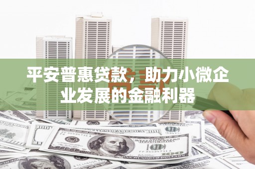 盐水平安普惠贷款，助力小微企业发展的金融利器