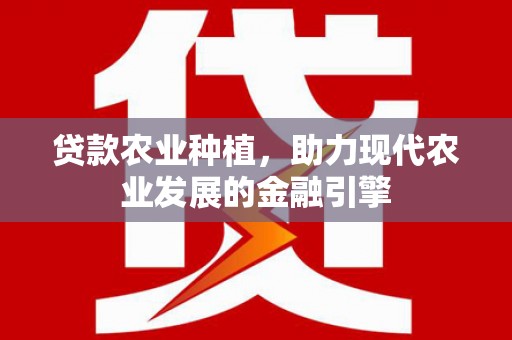 盐水贷款农业种植，助力现代农业发展的金融引擎