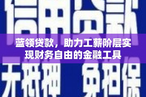 盐水蓝领贷款，助力工薪阶层实现财务自由的金融工具