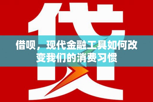 盐水借呗，现代金融工具如何改变我们的消费习惯