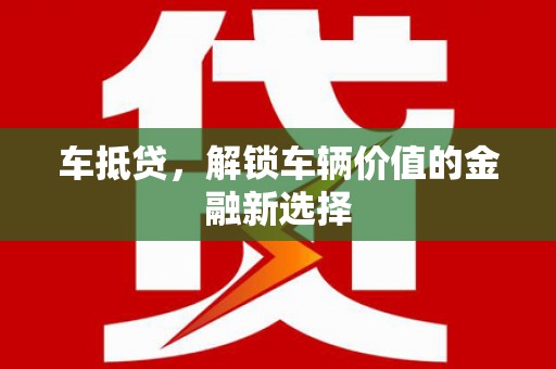 盐水车抵贷，解锁车辆价值的金融新选择