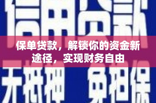 盐水保单贷款，解锁你的资金新途径，实现财务自由