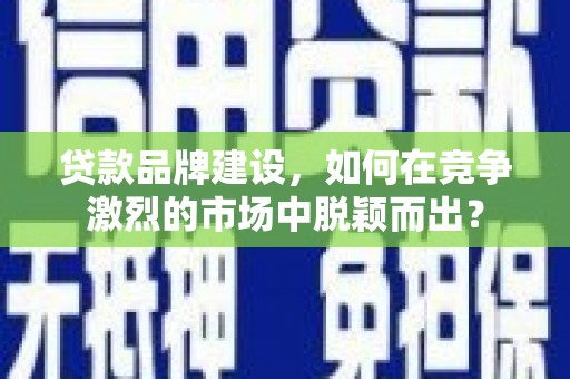 盐水贷款品牌建设，如何在竞争激烈的市场中脱颖而出？