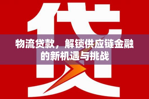 盐水物流贷款，解锁供应链金融的新机遇与挑战