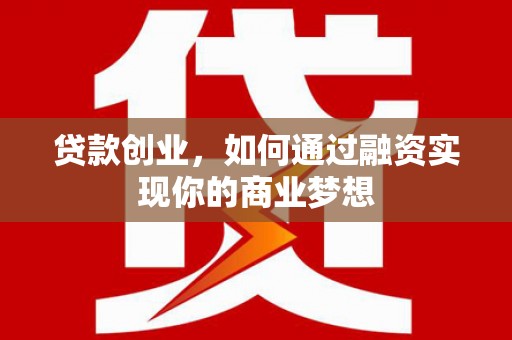 盐水贷款创业，如何通过融资实现你的商业梦想