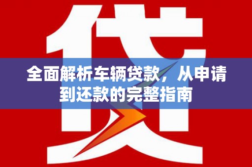 盐水全面解析车辆贷款，从申请到还款的完整指南