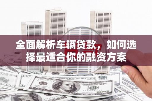 盐水全面解析车辆贷款，如何选择最适合你的融资方案